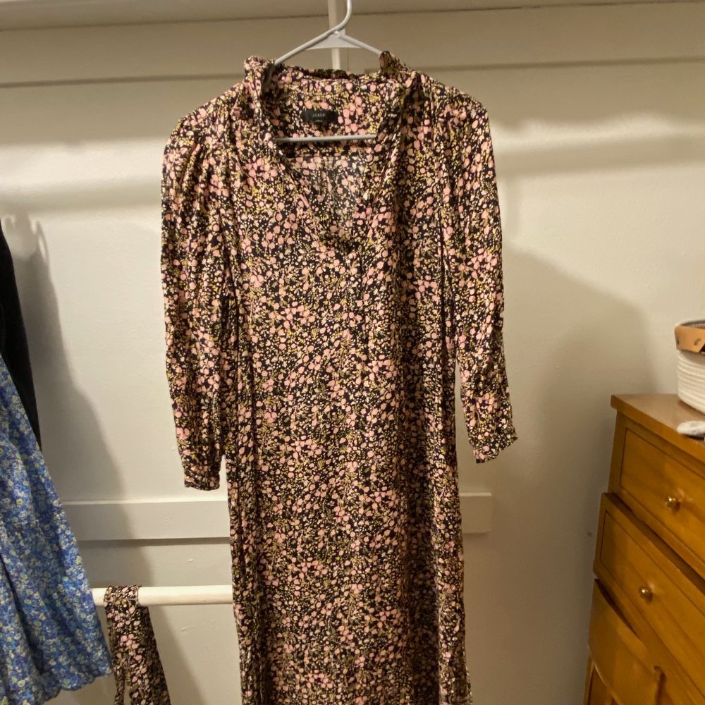 Floral midi shirt dress